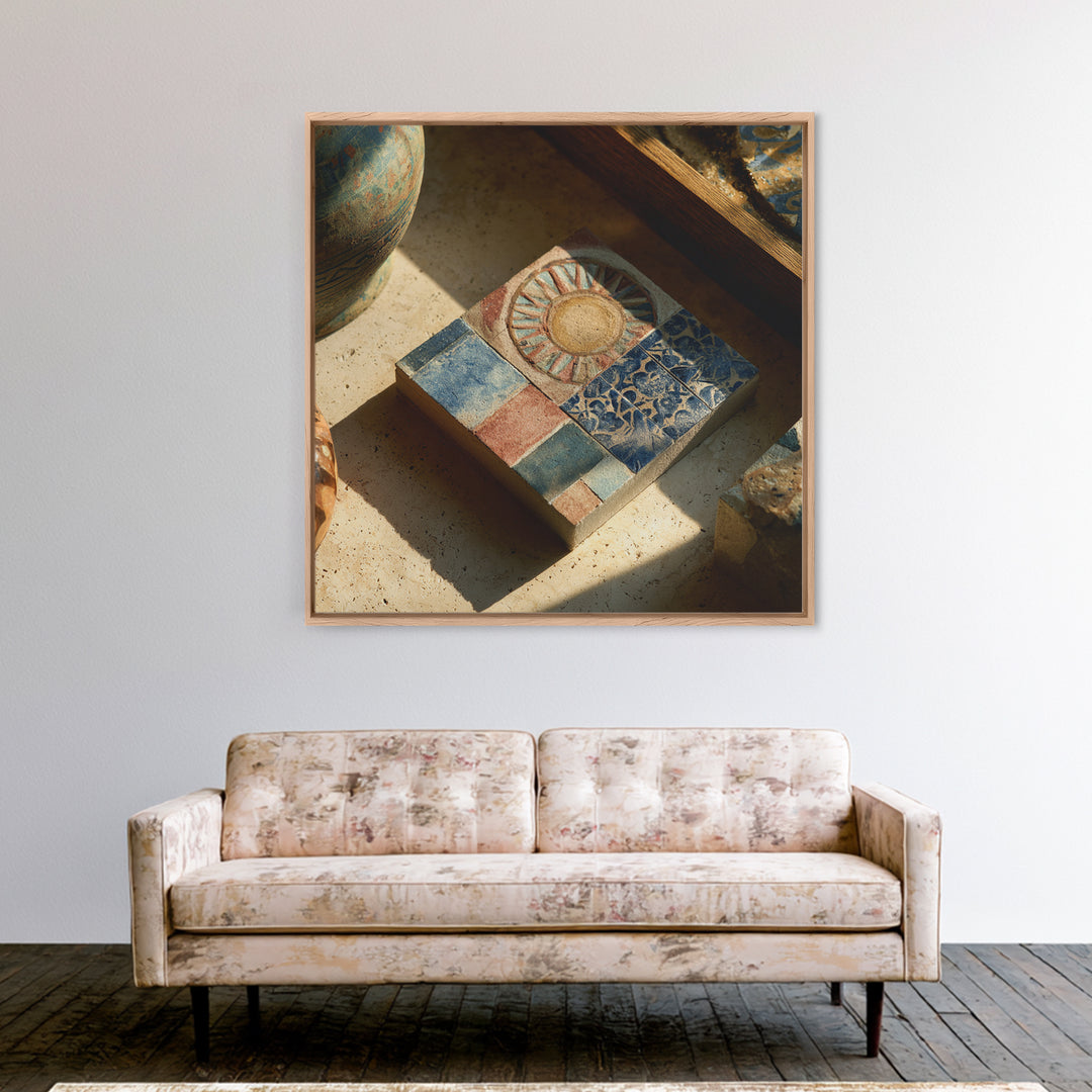 Mystic Hand Holding a Tiny Sun Canvas Print, Boho Art, Modern Decor, Living Room Decor, Oil Painting, Bohemian, Wall Decor, BOH-1x1-54