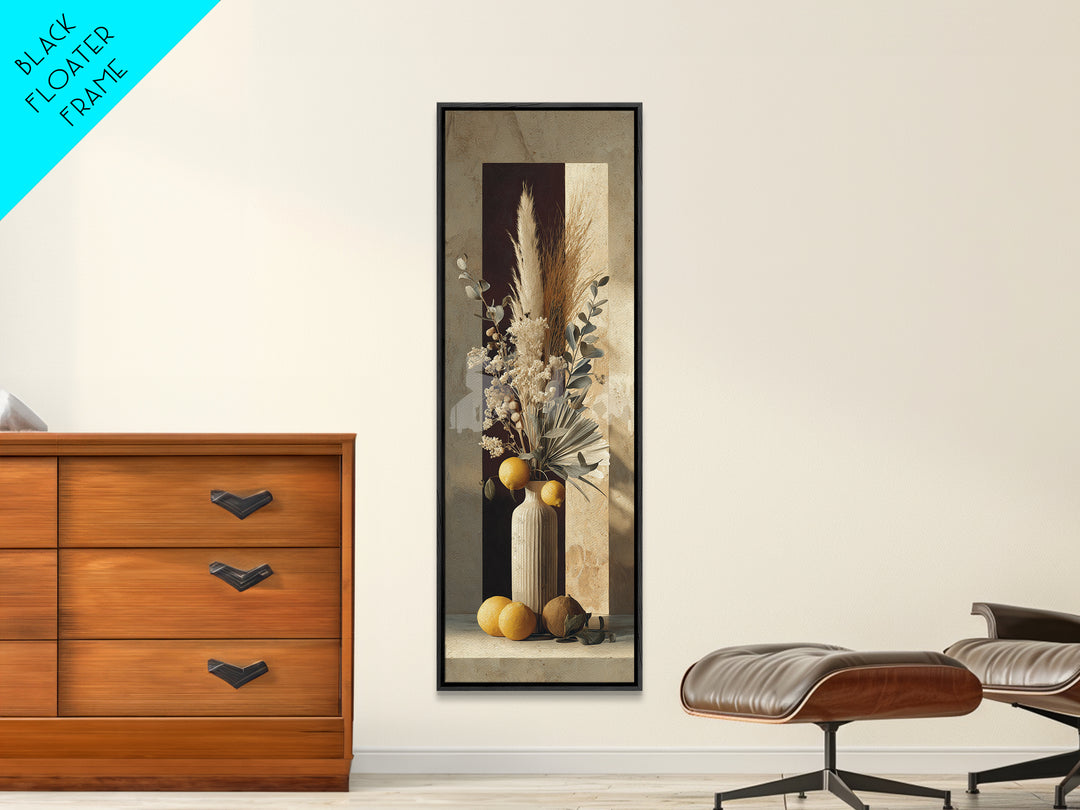 Bohemian Vase with Dried Pampas Grass Canvas Print, Boho Art, Art, Living Room Decor, Watercolor Art, Bohemian, Wallart, BOH-1x3-21