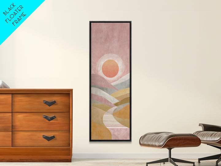 Sunrise over Rolling Dunes in Muted Peach Canvas Print, Boho Art, Wall Art Print, Living Room Decor, Fine Art, Bohemian, BOH-1x3-33
