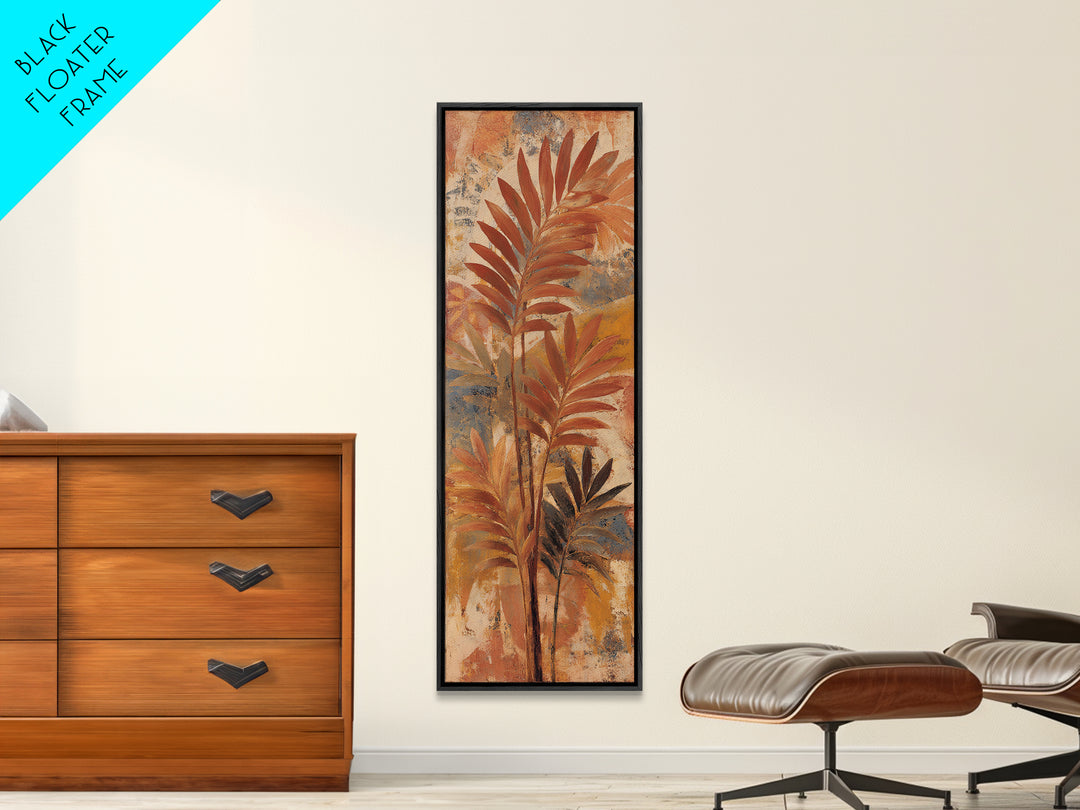Terracotta Palm Leaves Canvas Print, Boho Art, Neutral Decor, Living Room Decor, Fine Art, Bohemian, Wall Decor, Prints, BOH-1x3-41