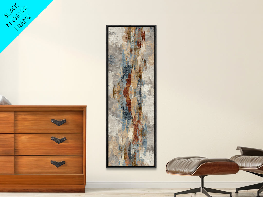 Tribal Neutral Pattern Framed Canvas Print, Boho Art, Textured Painting, Living Room Decor, Fine Art, Bohemian, BOH-1x3-50