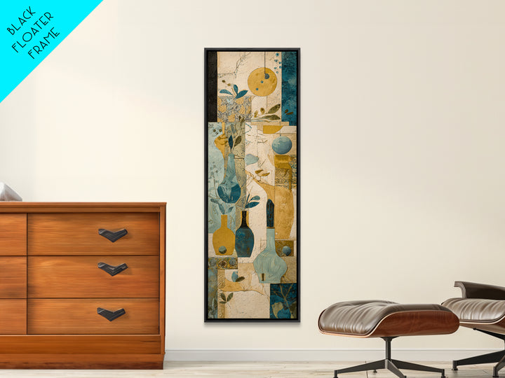 Organic Shape Collage Canvas Print, Boho Art, Living Room Decor, Bohemian, Modern Decor, Fine Art Print, Statement Artwork, BOH-1x3-60