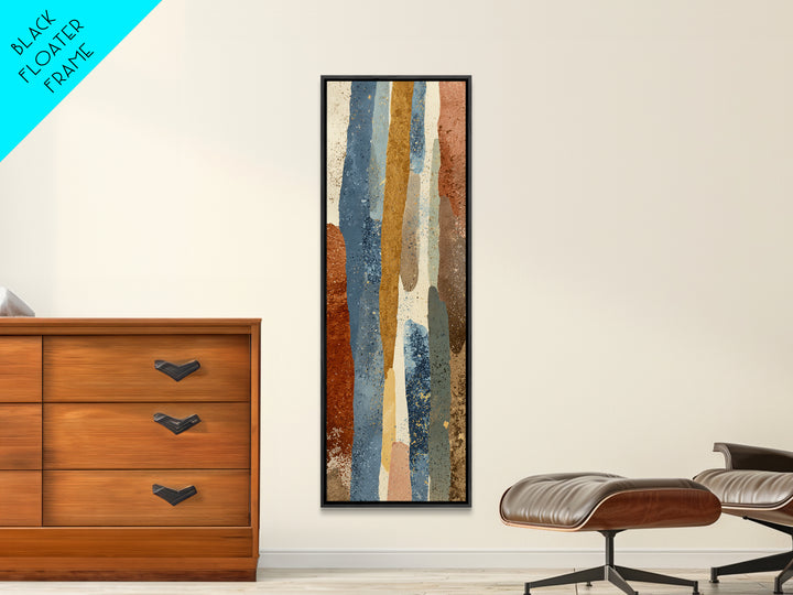 Abstract Clay Shapes Framed Canvas Print, Boho Art, Wall Art Set, Living Room Decor, Fine Art, Bohemian, Home Decor, Wall Decor, BOH-1x3-76