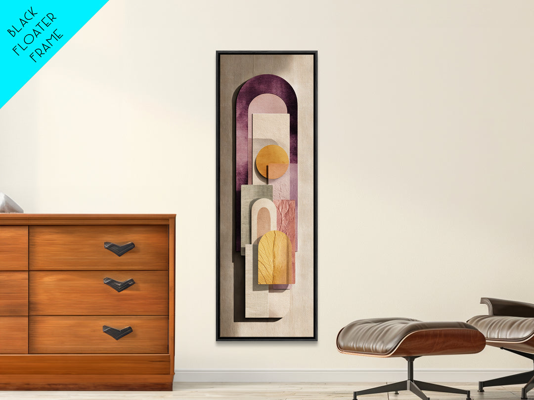 Neutral Rainbow Arches Framed Canvas Print, Boho Art, Wall Decor, Living Room Decor, Abstract Art, Bohemian, Art Nouveau, BOH-1x3-87