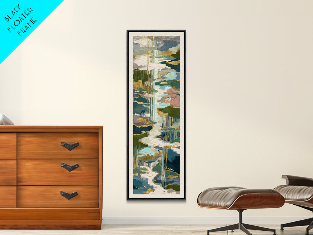 Earth Tone Mountain and River Abstraction Canvas Print, Boho Art, Art Prints, Living Room Decor, Oil Painting, Bohemian, BOH-1x3-95