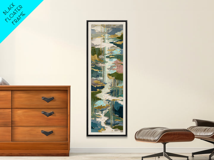 Earth Tone Mountain and River Abstraction Canvas Print, Boho Art, Art Prints, Living Room Decor, Oil Painting, Bohemian, BOH-1x3-95