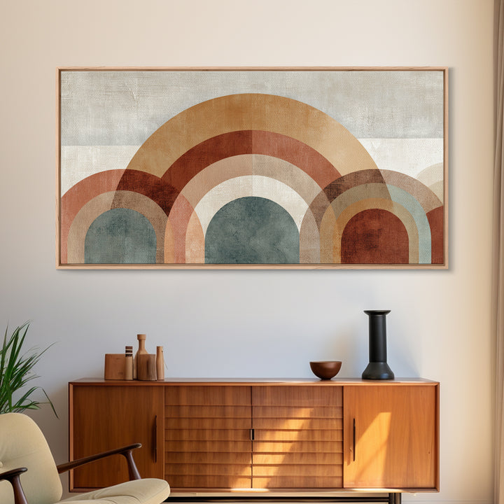 Neutral Rainbow Arches Canvas Print, Boho Art, Canvas Art, Living Room Decor, Abstract Art, Bohemian, Wall Art Set, BOH-2x1-47