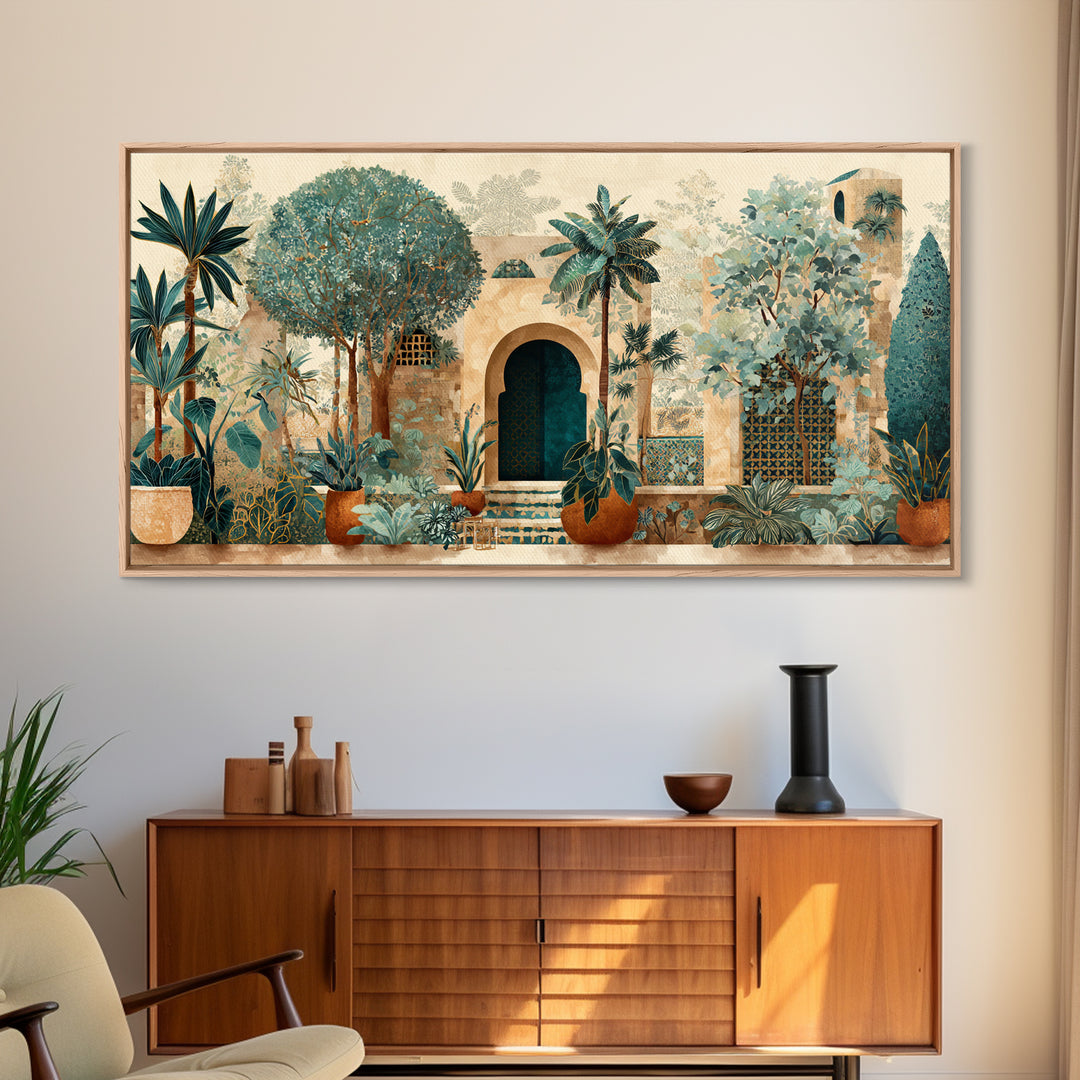Hand Painted Moroccan Arch Canvas Print, Boho Art, Abstract Wall Art, Living Room Decor, Fine Art, Bohemian, Fine Art Print, BOH-2x1-63