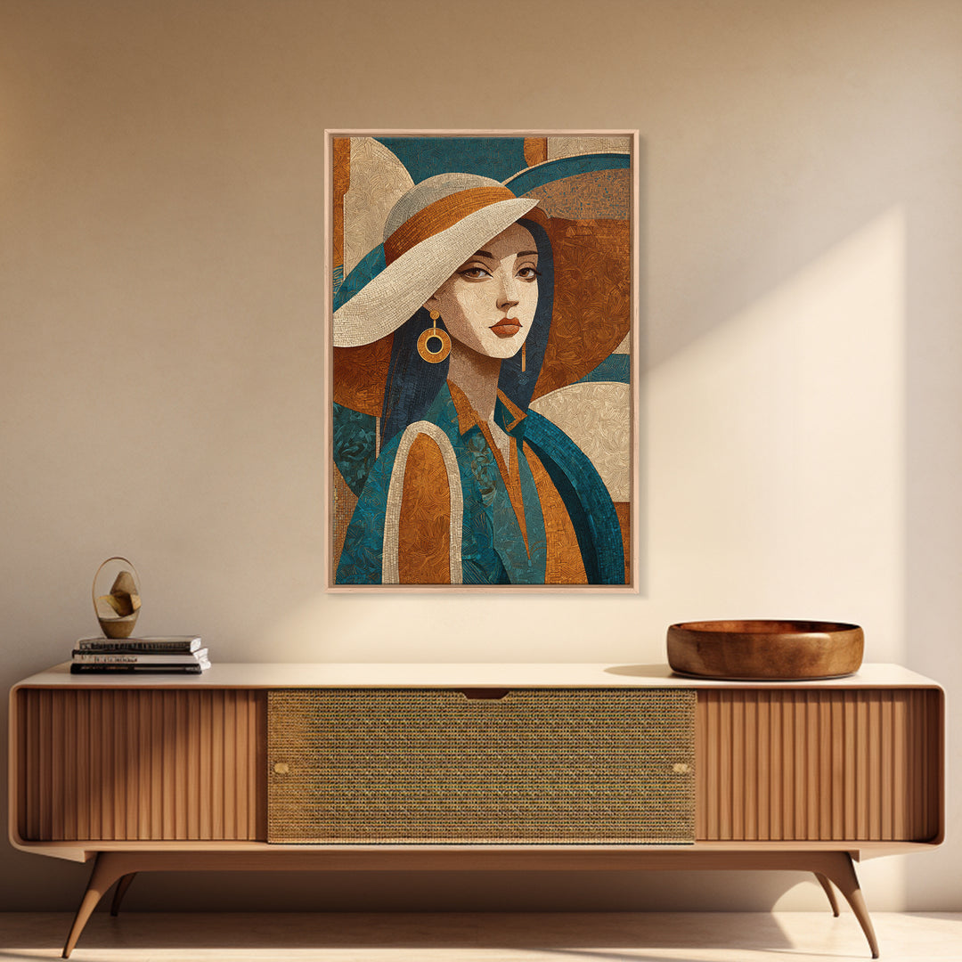 Desert Woman Portrait Canvas Print, Boho Art, Canvas Art, Living Room Decor, Fine Art, Bohemian, Wall Art Set, Gallery Decor, BOH-2x3-23