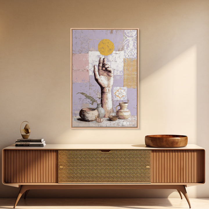 Mystic Hand Holding a Tiny Sun Canvas Print, Boho Art, Canvas Art, Living Room Decor, Abstract Art, Bohemian, Wall Art Set, BOH-2x3-62