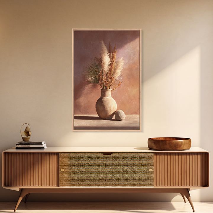 Bohemian Vase with Dried Pampas Grass Canvas Print, Boho Art, Modern Wall Art, Living Room Decor, Fine Art, Bohemian, BOH-2x3-65