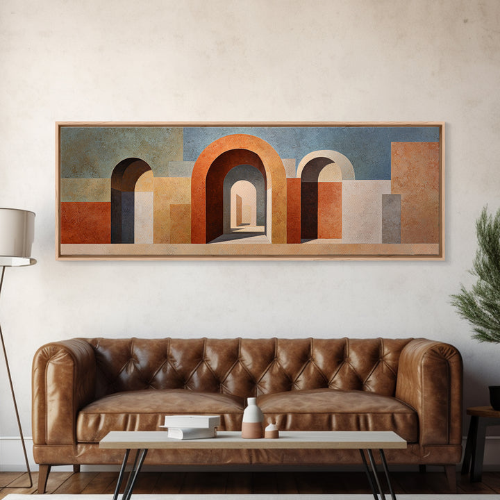 Neutral Rainbow Arches Canvas Print, Boho Art, Minimalist Decor, Living Room Decor, Abstract Art, Bohemian, Digital Wall Art, BOH-3x1-19
