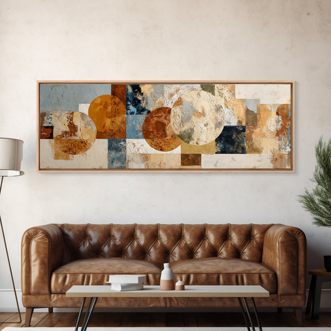 Organic Shape Collage Canvas Print, Boho Art, Modern Decor, Living Room Decor, Fine Art, Bohemian, Wall Decor, Prints, BOH-3x1-40