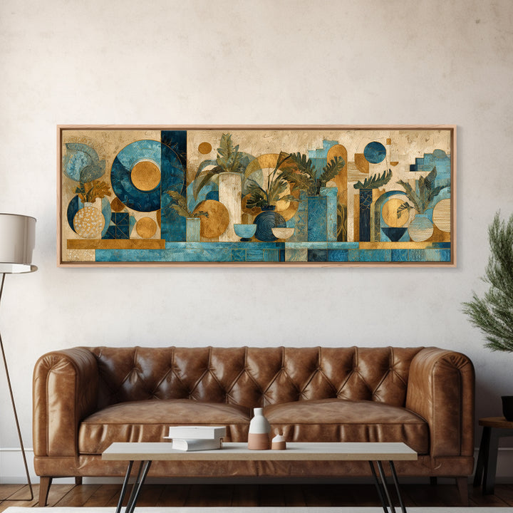 Wild Horse in Dusty Golden Light Canvas Print, Boho Art, Minimalist Decor, Living Room Decor, Bohemian, Digital Wall Art, BOH-3x1-48