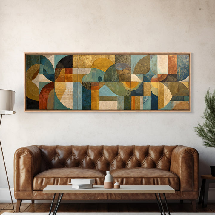Organic Shape Collage Canvas Print, Boho Art, Art, Living Room Decor, Abstract Art, Bohemian, Wallart, Art Nouveau, Canvas Art, BOH-3x1-88