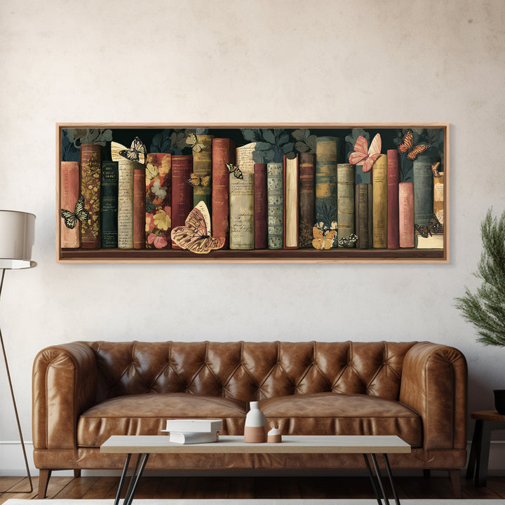 Open Book Releasing Painted Butterflies Canvas Print, Bookstore Art, Feminine Wall Art, Bookstore Decor, Fine Art, Literary, BOO-3x1-20