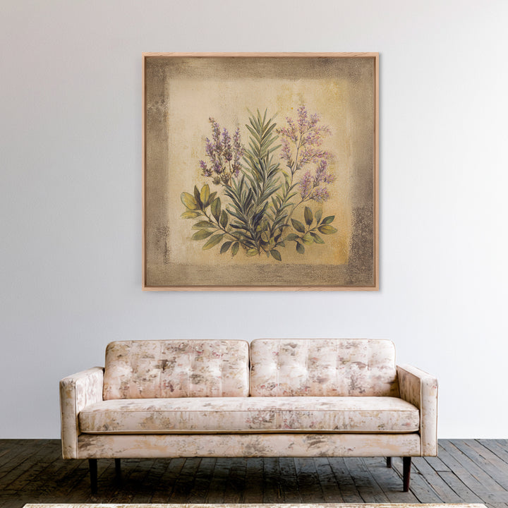 Herb Garden Watercolor Canvas Print, Botanical Art, Poster, Living Room Decor, Fine Art, Botanic, Art Nouveau, Framed Wall Art, BOT-1x1-77