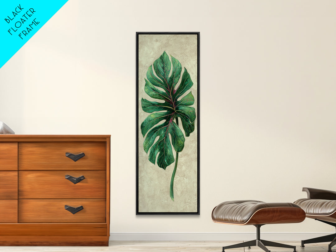 Oversized Monstera Leaf Canvas Print, Botanical Art, Gallery Decor, Living Room Decor, Fine Art, Botanic, Wall Art, Home Decor, BOT-1x3-14