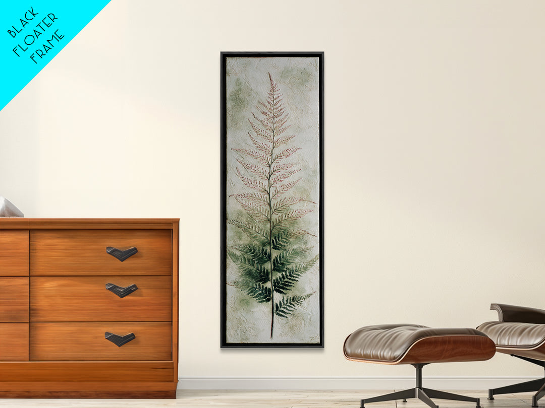 Fern Shadow Pattern on Plaster Surface Canvas Print, Botanical Art, Home Gift, Living Room Decor, Botanic, Boho Wall Art, BOT-1x3-35