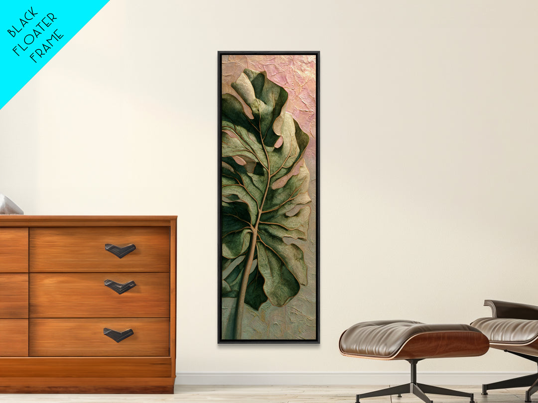 Oversized Monstera Leaf Canvas Print, Botanical Art, Gallery Decor, Living Room Decor, Fine Art, Botanic, Wall Art, Home Decor, BOT-1x3-38