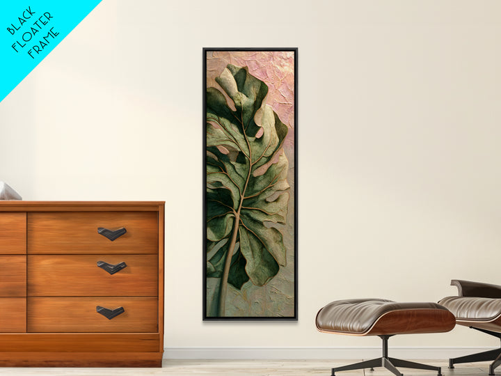 Oversized Monstera Leaf Canvas Print, Botanical Art, Gallery Decor, Living Room Decor, Fine Art, Botanic, Wall Art, Home Decor, BOT-1x3-38