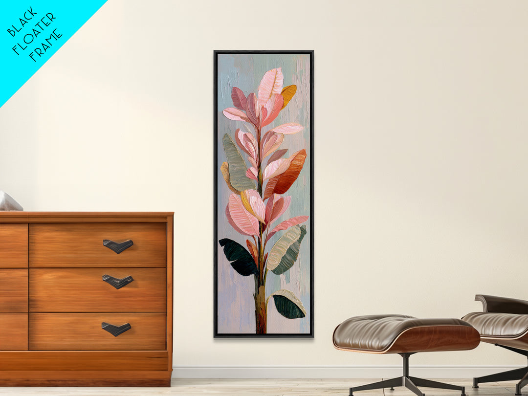 Tropical Banana Leaf Painted Canvas Print, Botanical Art, Printable Wall Art, Living Room Decor, Oil Painting, Botanic, BOT-1x3-44
