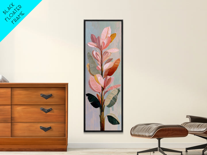 Tropical Banana Leaf Painted Canvas Print, Botanical Art, Printable Wall Art, Living Room Decor, Oil Painting, Botanic, BOT-1x3-44
