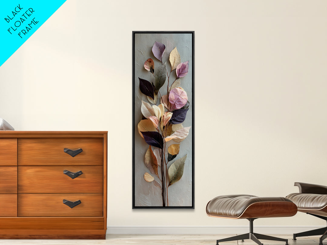 Autumn Leaves Specimen Collection Framed Canvas Print, Botanical Art, Living Room Decor, Watercolor Art, Botanic, BOT-1x3-8