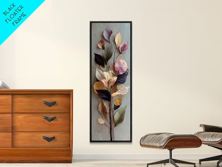 Autumn Leaves Specimen Collection Framed Canvas Print, Botanical Art, Living Room Decor, Watercolor Art, Botanic, BOT-1x3-8