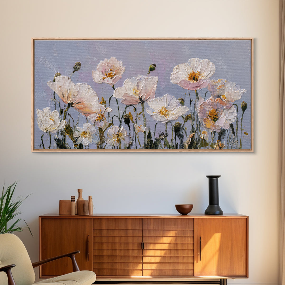Poppy Field Botanical Study Canvas Print, Botanical Art, Home Gift, Living Room Decor, Fine Art, Botanic, Boho Wall Art, BOT-2x1-61