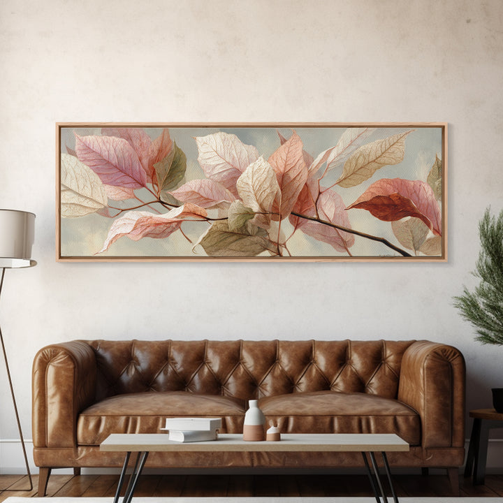 Autumn Leaves Specimen Collection Framed Canvas Print, Botanical Art, Print, Living Room Decor, Watercolor Art, Botanic, BOT-3x1-84