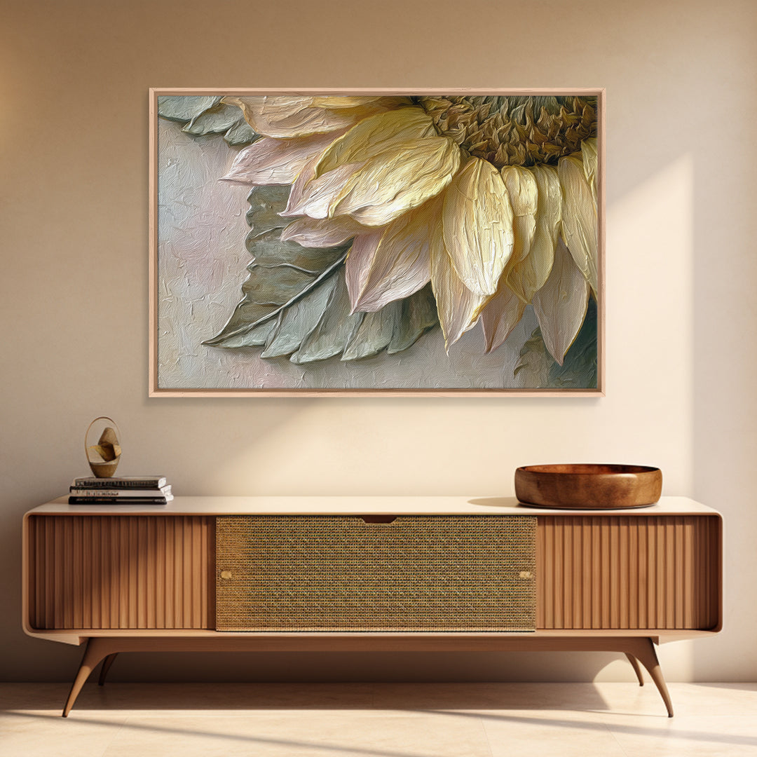 Sunflower Head Closeup Canvas Print, Botanical Art, Living Room Wall Art, Living Room Decor, Fine Art, Botanic, BOT-3x2-44