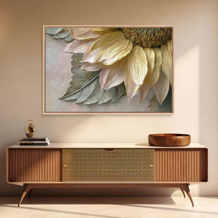 Sunflower Head Closeup Canvas Print, Botanical Art, Living Room Wall Art, Living Room Decor, Fine Art, Botanic, BOT-3x2-44