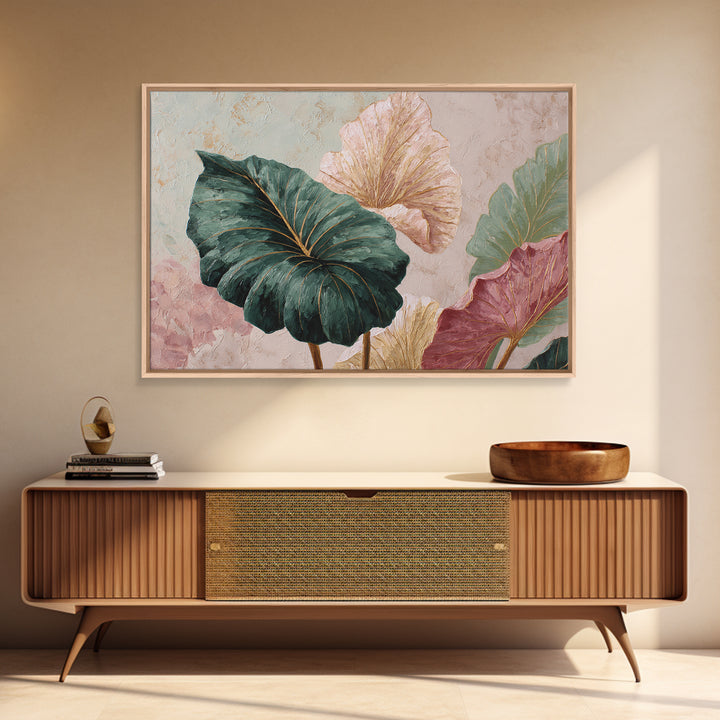 Oversized Monstera Leaf Canvas Print, Botanical Art, Whimsical Decor, Living Room Decor, Oil Painting, Botanic, BOT-3x2-54