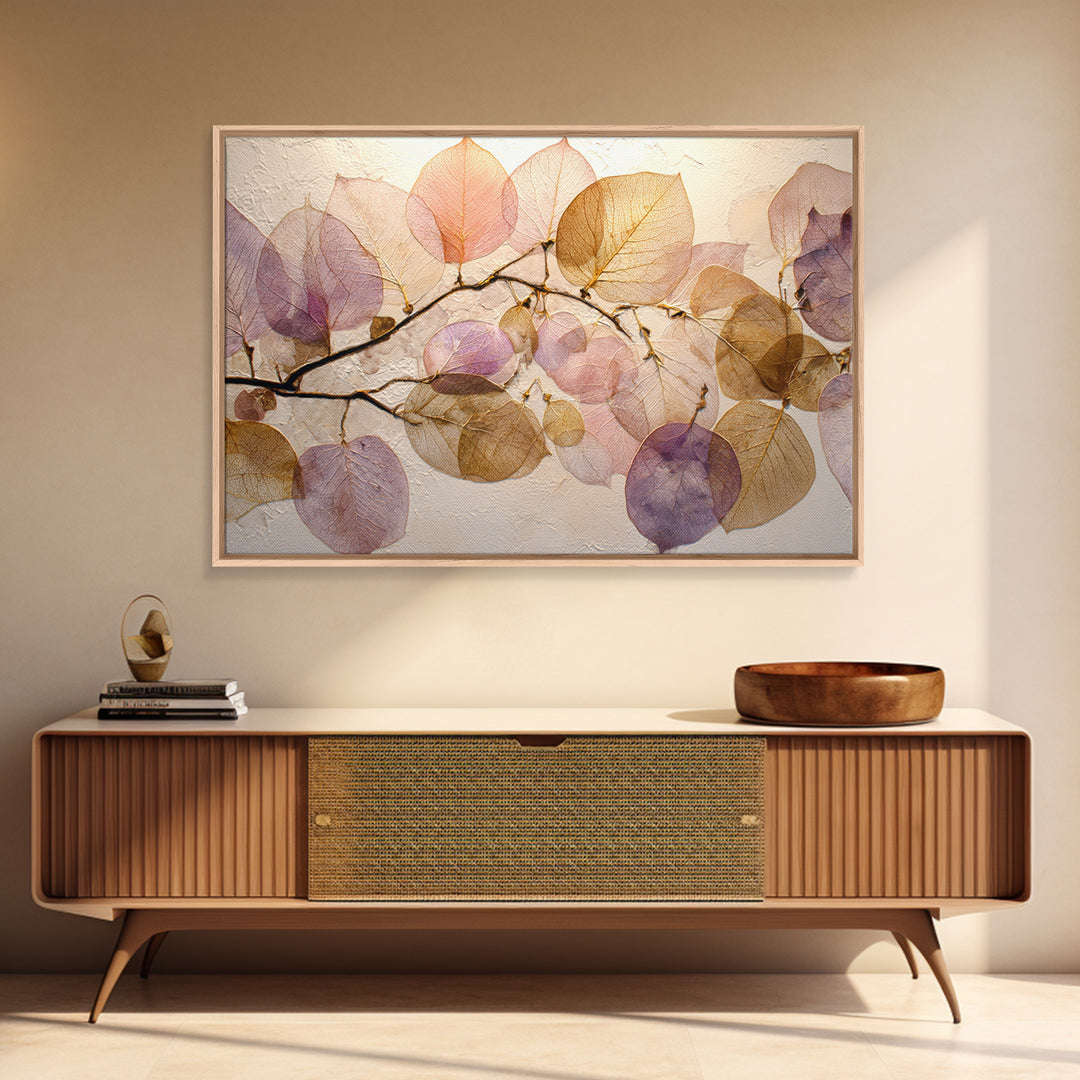 Autumn Leaves Specimen Collection Framed Canvas Print, Botanical Art, Print, Living Room Decor, Watercolor Art, Botanic, BOT-3x2-96