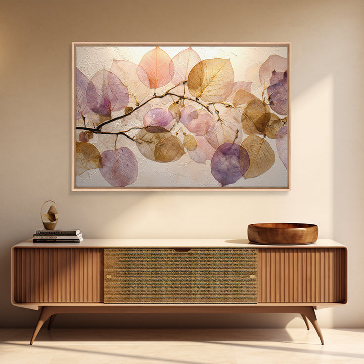 Autumn Leaves Specimen Collection Framed Canvas Print, Botanical Art, Print, Living Room Decor, Watercolor Art, Botanic, BOT-3x2-96