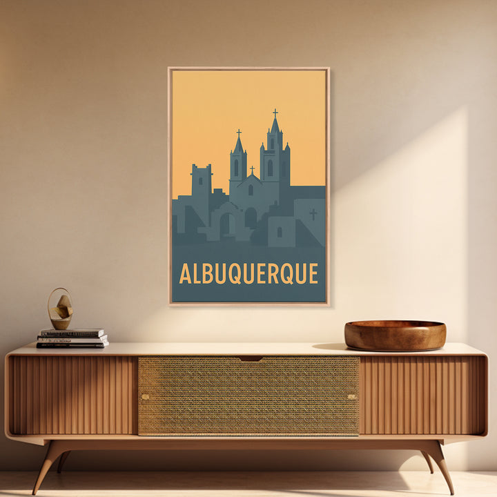 Albuquerque New Mexico Travel Poster, Canvas Print, Retro Wall Art, Albuquerque Poster Print, Travel Wall Art, Vintage City Poster