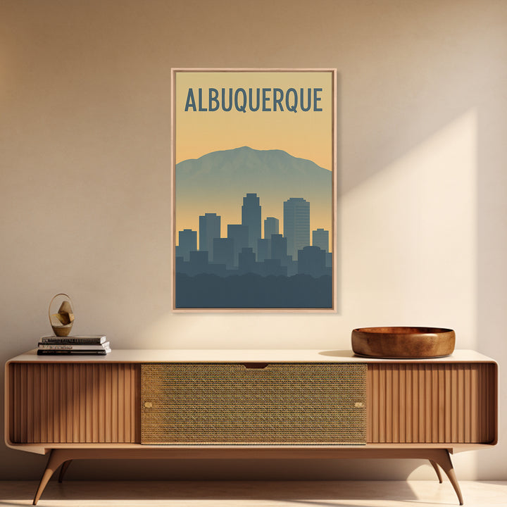 Albuquerque Travel Poster, Canvas Print, Mid Century Travel Art, Albuquerque Poster Print, Fine Art Print, Home Office Decor, Design 2