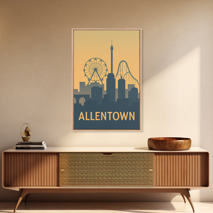 Allentown Pennsylvania Travel Poster, Canvas Print, City Poster Art, Allentown Poster Print, Skyline Art, Travel Poster Set, Poster Art