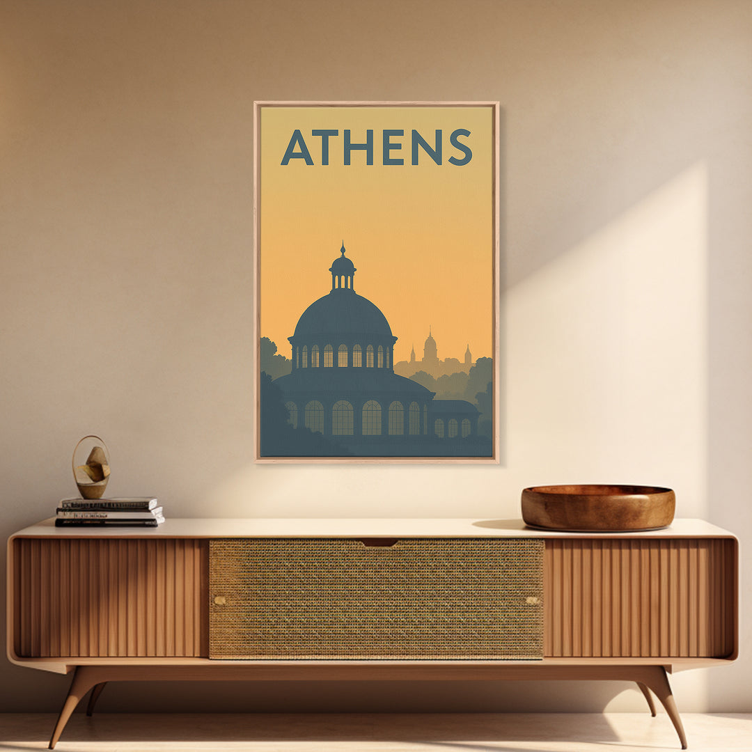 Athens Georgia Travel Poster, Canvas Print, Sunset Skyline Wall Art, Athens City Art, Wanderlust Decor, Travel Art Print, City Travel Prints