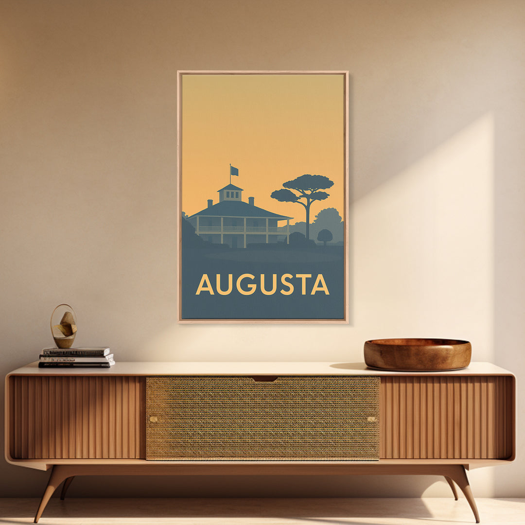 Augusta Travel Poster, Canvas Print, Minimalist Retro Wall Art, Augusta Travel Art, Travel Art Print, City Illustration, Home Office Decor