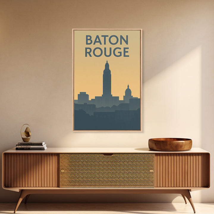 Baton Rouge Louisiana Travel Poster, Canvas Print, Retro Wall Art, Baton Rouge Art Print, Fine Art Print, Travel Wall Art, Poster Art