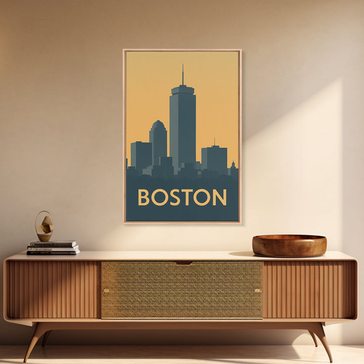 Boston Travel Poster, Canvas Print, Mid Century Travel Art, Boston Travel Art, Vintage City Poster, Vintage Travel Print, Travel Art Print