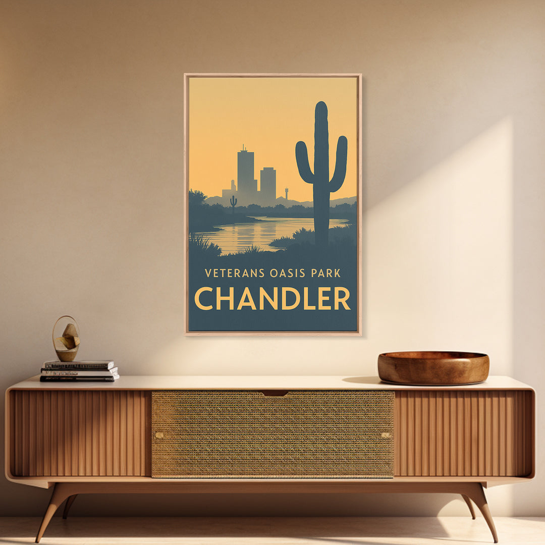Chandler Travel Poster, Framed Canvas Print, Vintage City Poster Art, Chandler Wall Art, Travel Poster Set, Fine Art Print, Poster Print