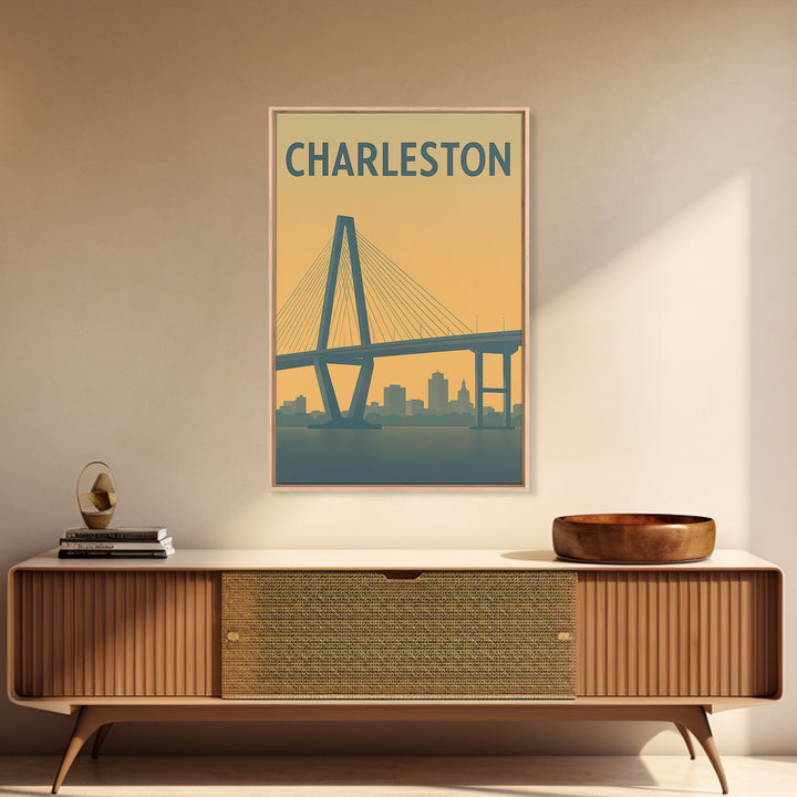 Charleston South Carolina Travel Poster, Canvas Print, Travel Art, Charleston Wall Art, Wall Decor, Wanderlust Decor, City Travel Prints