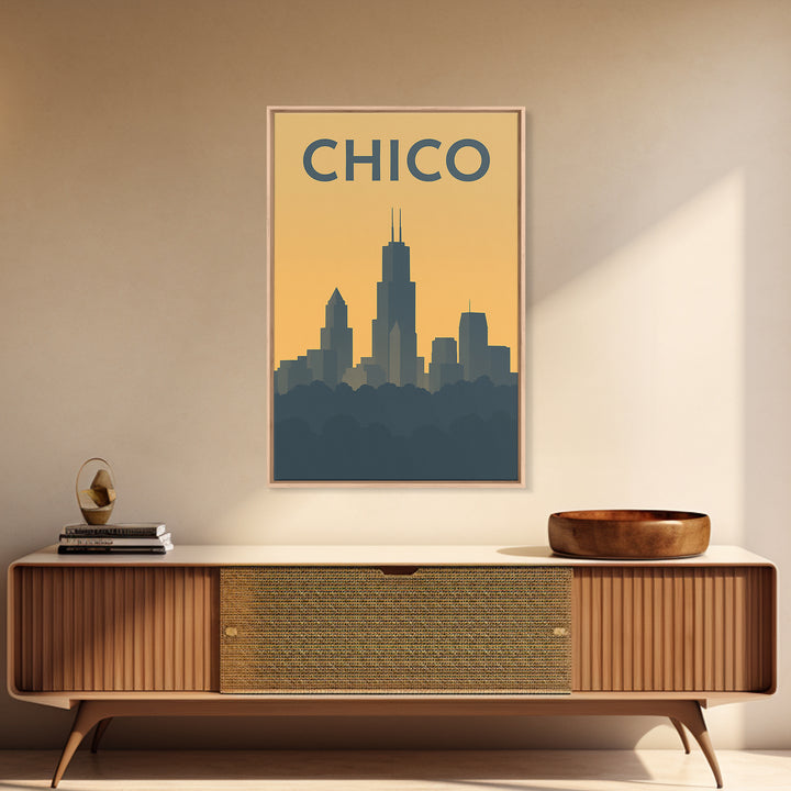 Chico California Travel Poster, Canvas Print, Vintage City Poster Art, Chico Wall Art, Vintage City Poster, Retro Travel Print, Poster Print