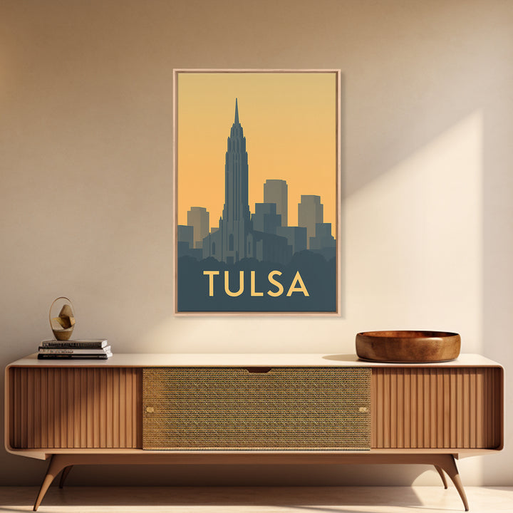 Tulsa Oklahoma Travel Poster, Canvas Print, Mid Century Travel Art, Tulsa City Art, Vintage Travel Art, Vintage City Poster, Art Print