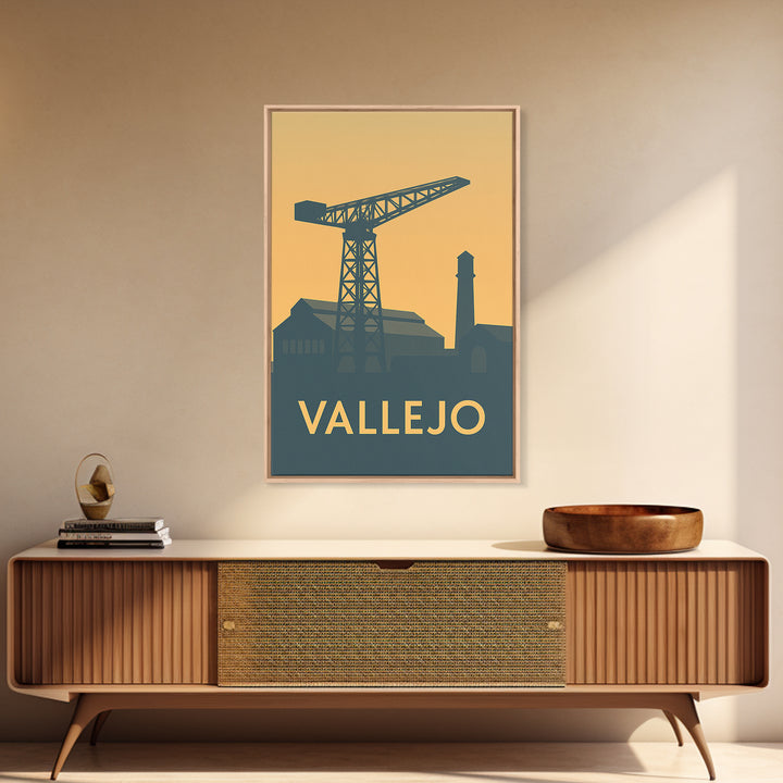Vallejo California Travel Poster, Canvas Print, Vintage City Poster Art, Vallejo Wall Art, Poster Art, City Illustration, Fine Art Print