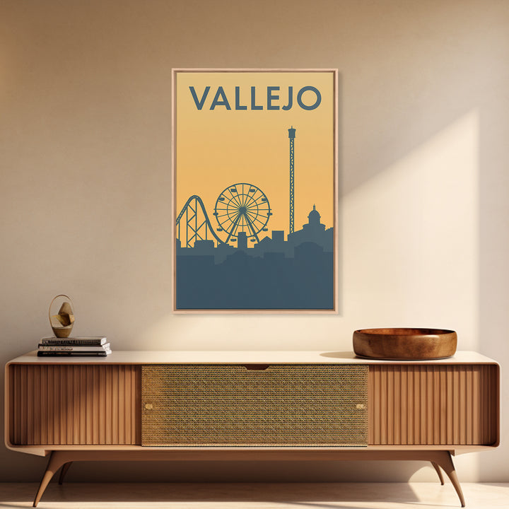 Vallejo Travel Poster, Framed Canvas Print, Mid Century Travel Art, Vallejo Travel Art, Vintage Travel Art, Gift For Travelers