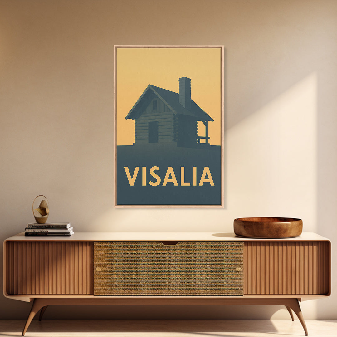 Visalia Travel Poster, Canvas Print, Sunset Skyline Wall Art, Visalia Wall Art, Travel Wall Art, City Travel Prints, Watercolor Skyline Art